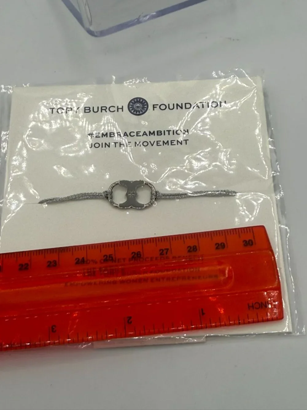 NWT Tory Burch Foundation Embrace Ambition Silver Bracelet